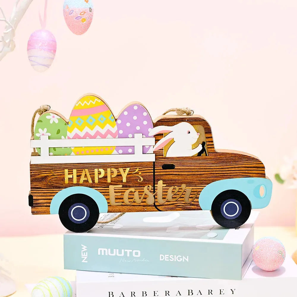 Easter Wooden Door Sign With Light - Bellarte Enchanté Easter Wooden Door Sign With Light